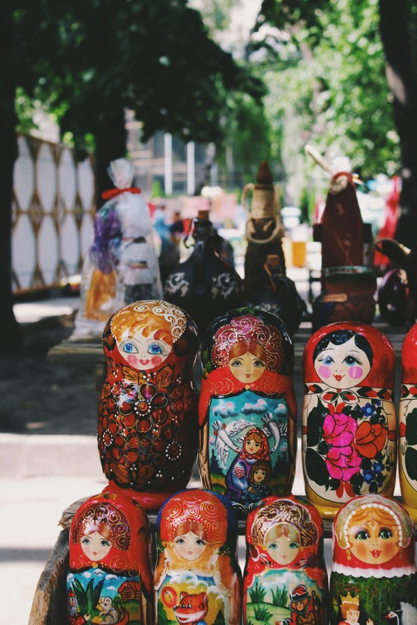 Market stall in Russia